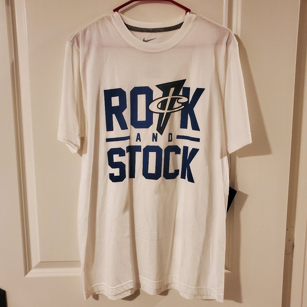 NWT VINTAGE Nike Air Max Penny Home White Blue "Rock and Stock" shirt tee t sz M
